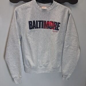 Baltimore Maryland Crab Crewneck Gray Vintage Sweater Size Small